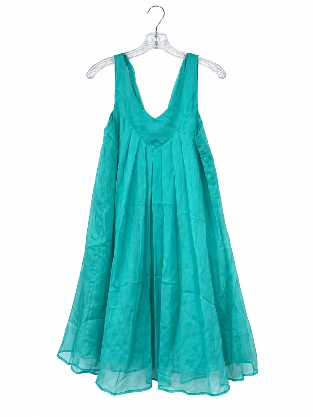 Twenty one Turquoise Teal Sleeveless Flowy Dress Size S Tie Back